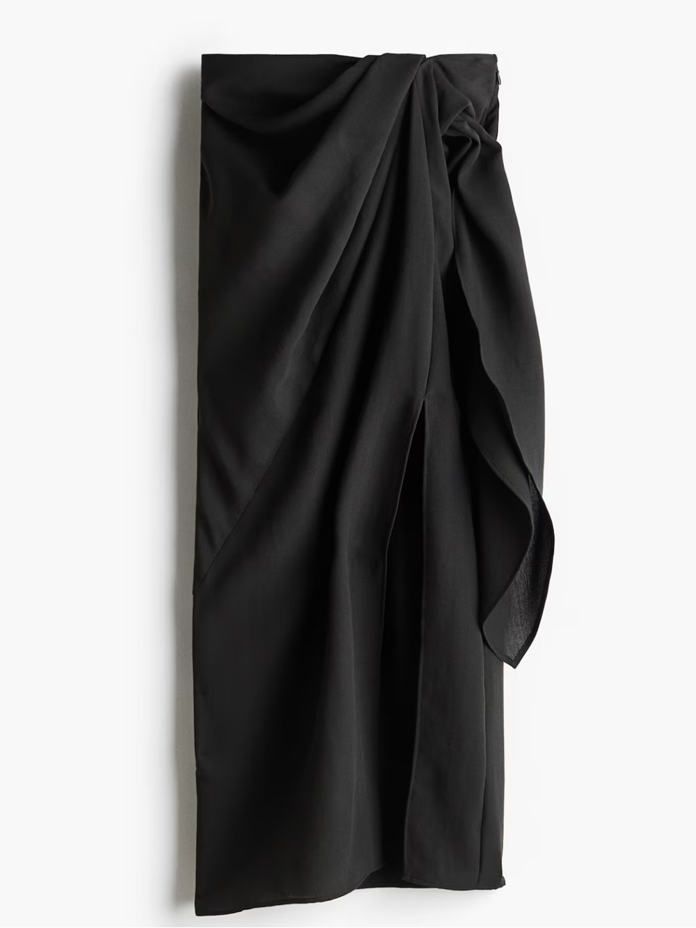 H&M NWT Black Wrap Maxi Skirt with Side Slit